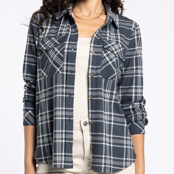 Thread & Supply Tops - New w tags. Cassian plaid flannel Thread and Supply. Charcoal navy